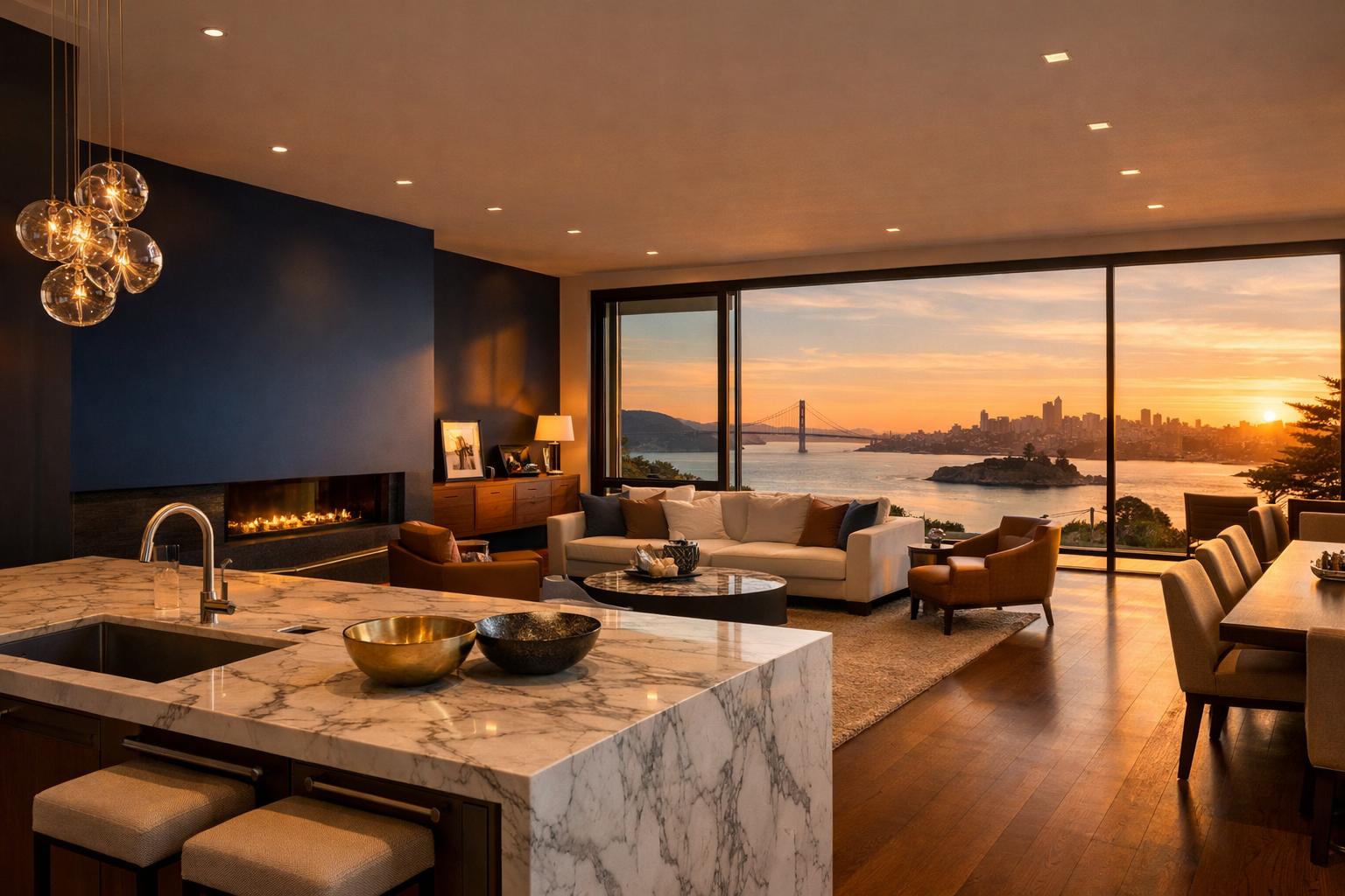 Luxury interior with Bay views